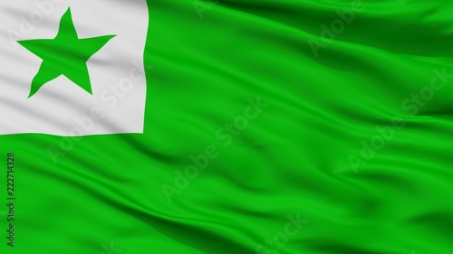 Esperanto Flag Closeup View, 3D Rendering photo