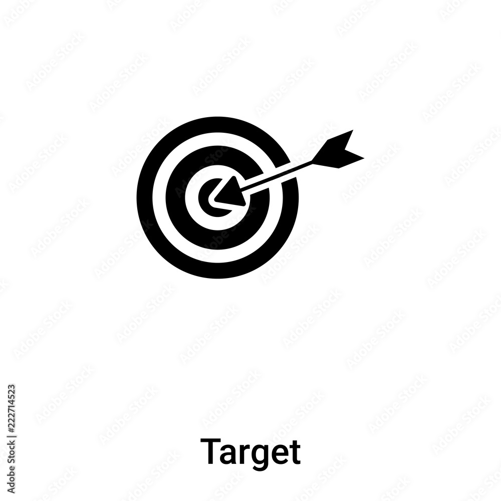 Target icon vector isolated on white background, logo concept of Target sign on transparent background, black filled symbol Target icon vector isolated on white background, logo concept of Target sign on transparent background, black filled symbol