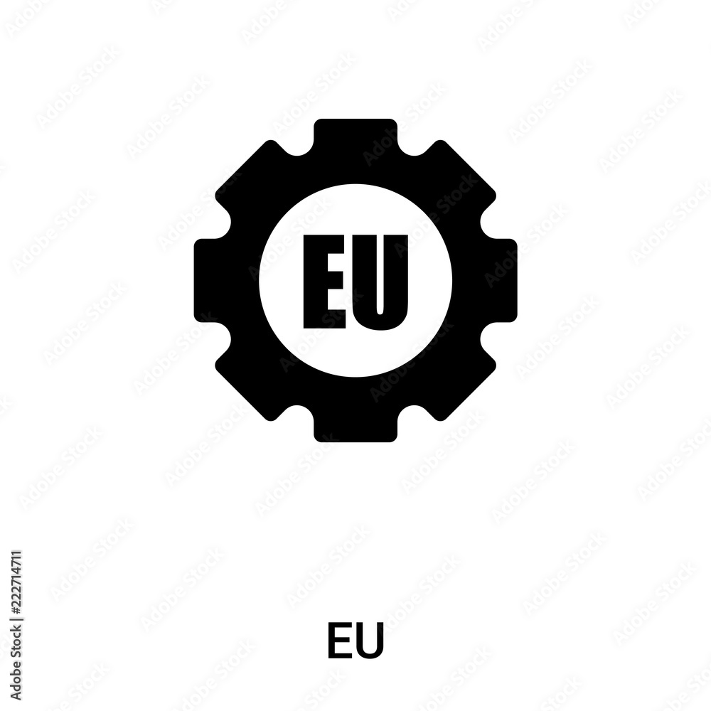 EU icon vector isolated on white background, logo concept of EU sign on transparent background, black filled symbol EU icon vector isolated on white background, logo concept of EU sign on transparent background, black filled symbol
