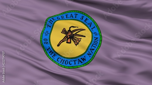 Choctaw Indian Flag, Closeup View, 3D Rendering