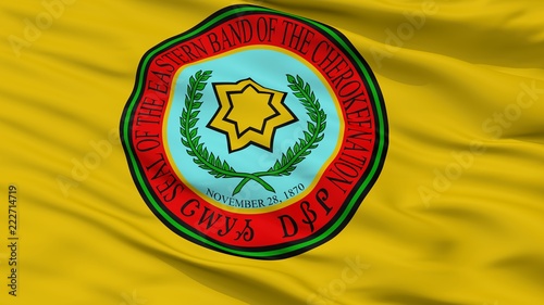 Quadro su tela Eastern Band Cherokee Indian Flag, Closeup View, 3D Rendering