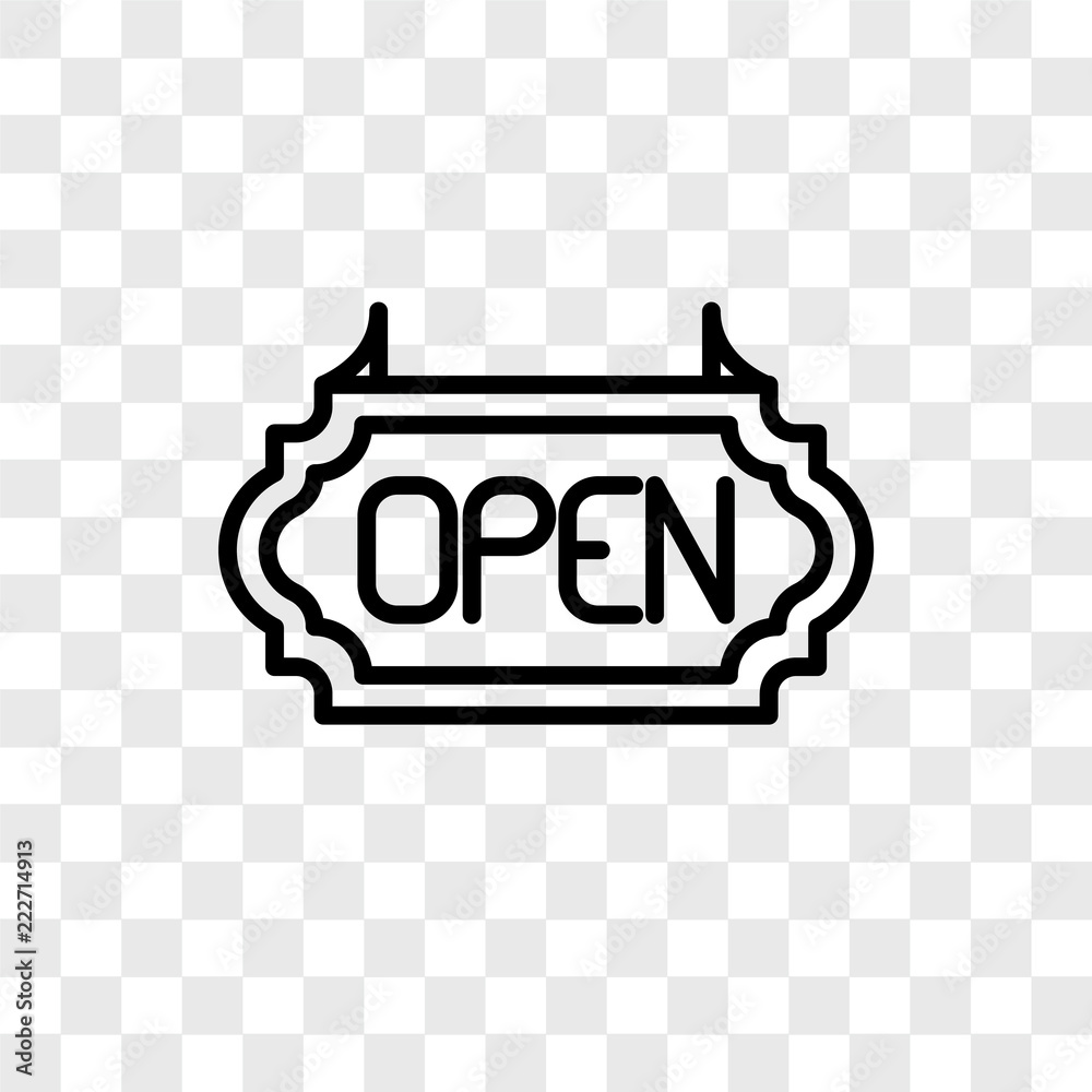 open icons isolated on transparent background. Modern and editable open
