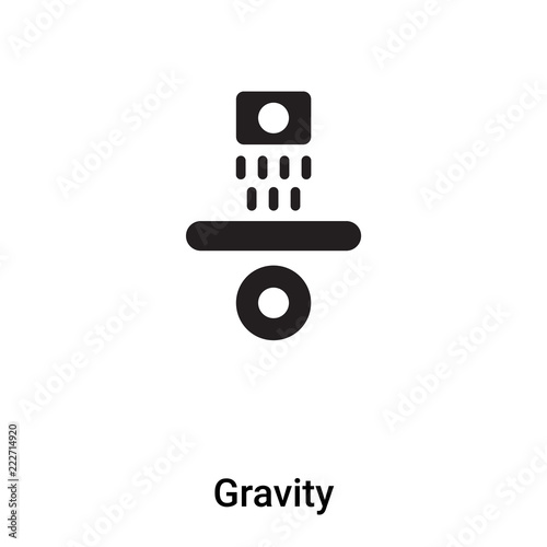 Gravity icon vector isolated on white background, logo concept of Gravity sign on transparent background, black filled symbol
