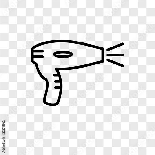 hairdryer icons isolated on transparent background. Modern and editable hairdryer icon. Simple icon vector illustration.