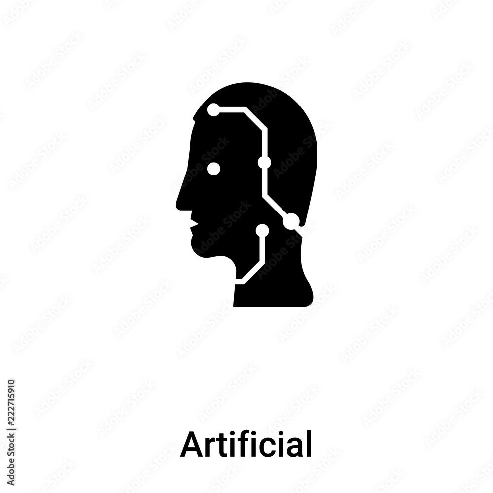 Artificial intelligence icon vector isolated on white background, logo concept of Artificial intelligence sign on transparent background, black filled symbol Artificial intelligence icon vector isolated on white background, logo concept of Artificial intelligence sign on transparent background, black filled symbol