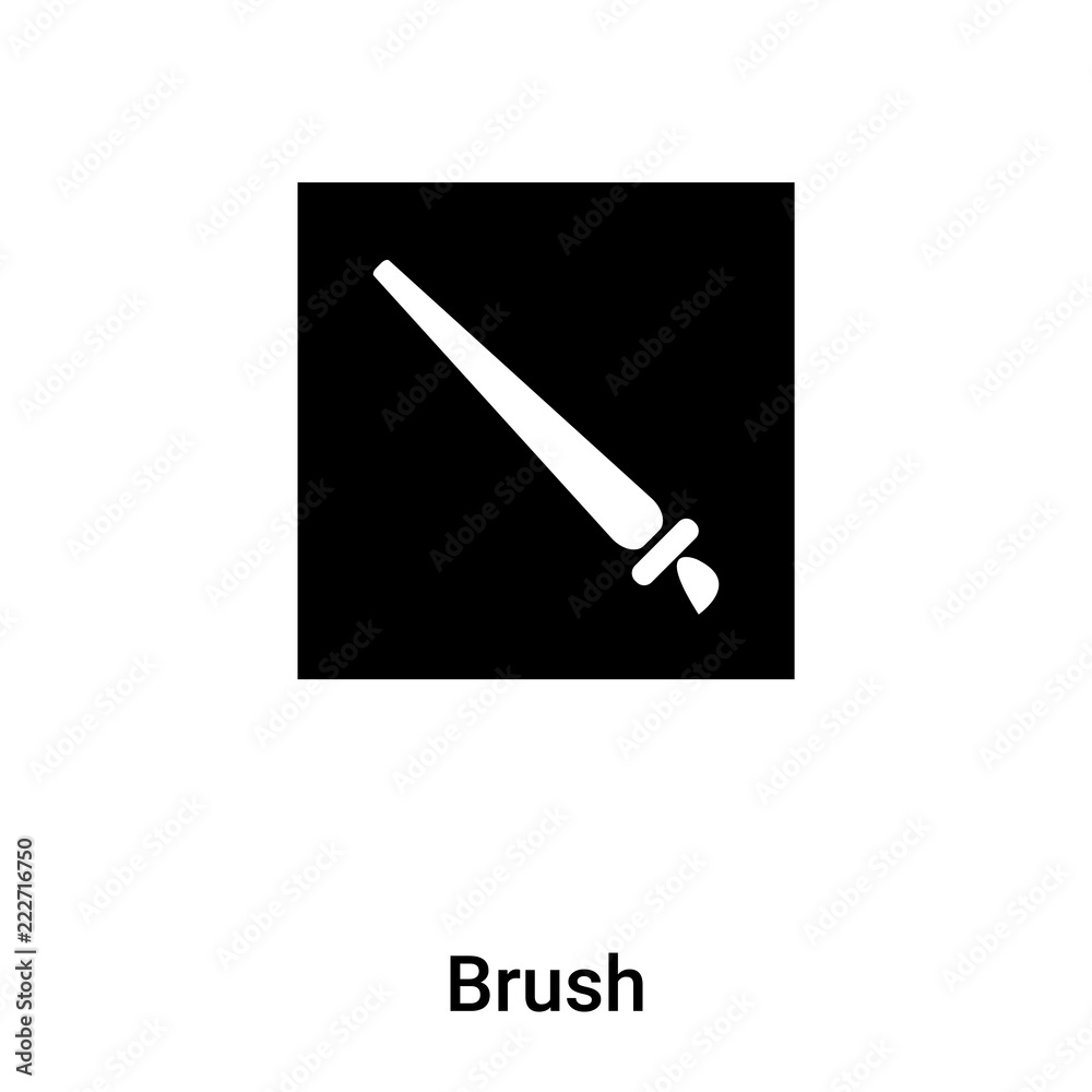 Brush icon vector isolated on white background, logo concept of Brush sign on transparent background, black filled symbol Brush icon vector isolated on white background, logo concept of Brush sign on transparent background, black filled symbol