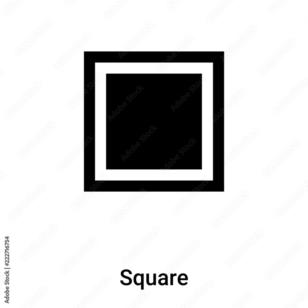 Square icon vector isolated on white background, logo concept of Square sign on transparent background, black filled symbol Square icon vector isolated on white background, logo concept of Square sign on transparent background, black filled symbol