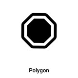 Polygon icon vector isolated on white background, logo concept of Polygon sign on transparent background, black filled symbol