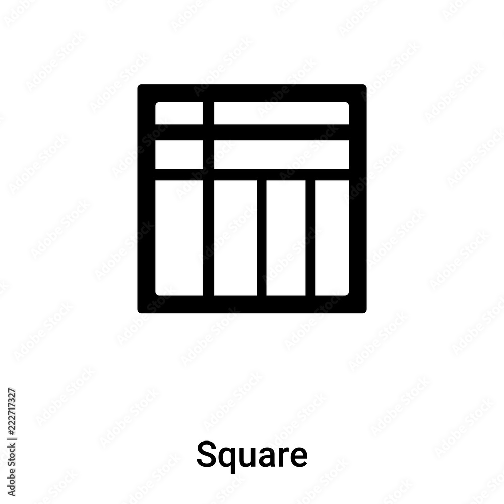 Square icon vector isolated on white background, logo concept of Square sign on transparent background, black filled symbol