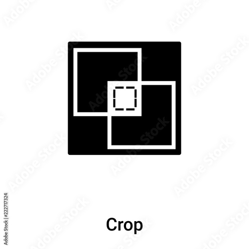 Crop icon vector isolated on white background, logo concept of Crop sign on transparent background, black filled symbol