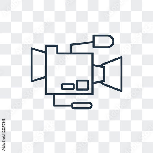 film camera icon isolated on transparent background. Modern and editable film camera icon. Simple icons vector illustration.