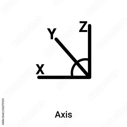 Axis icon vector isolated on white background, logo concept of Axis sign on transparent background, black filled symbol