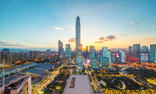Shenzhen city scenery alternating around the clock photo