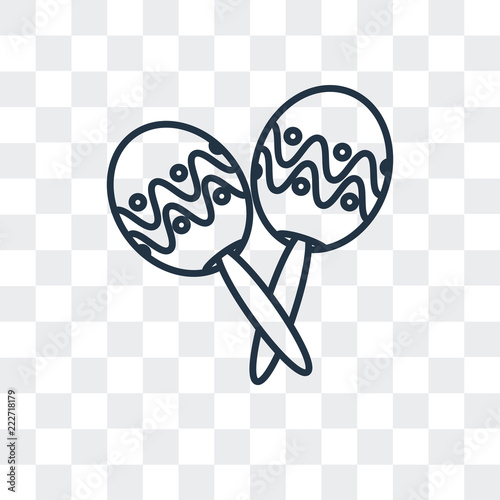 maracas icon isolated on transparent background. Modern and editable maracas icon. Simple icons vector illustration.
