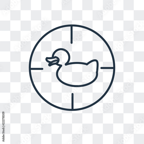 shoot duck icon isolated on transparent background. Modern and editable shoot duck icon. Simple icons vector illustration.