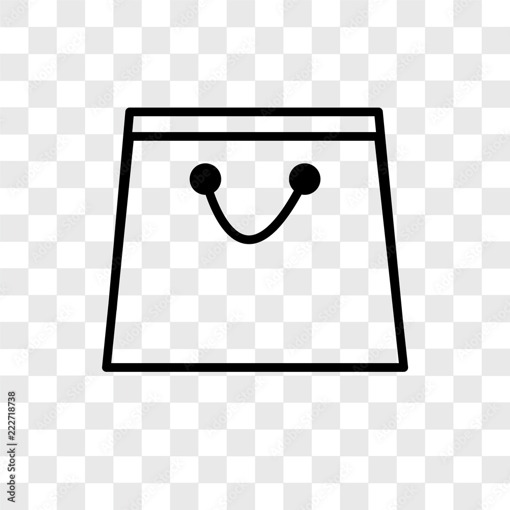 White shopping bag icon isolated on transparent Vector Image