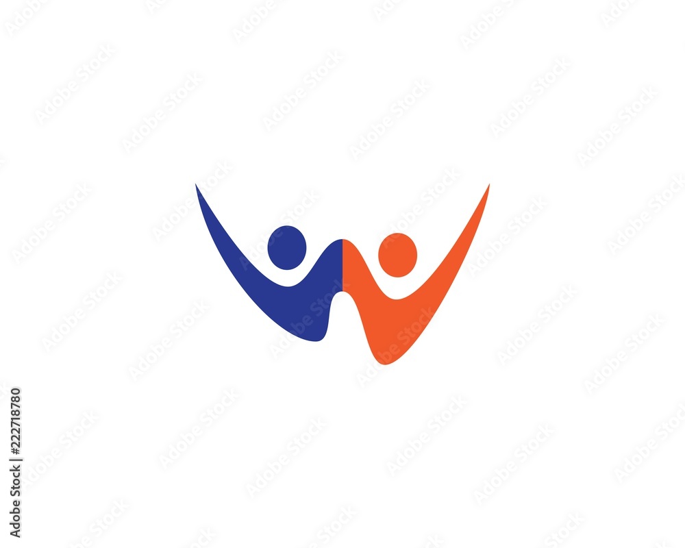 W letter community care Logo template W letter community care Logo template