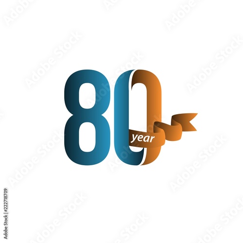 80 Year Anniversary Vector Template Design Illustration