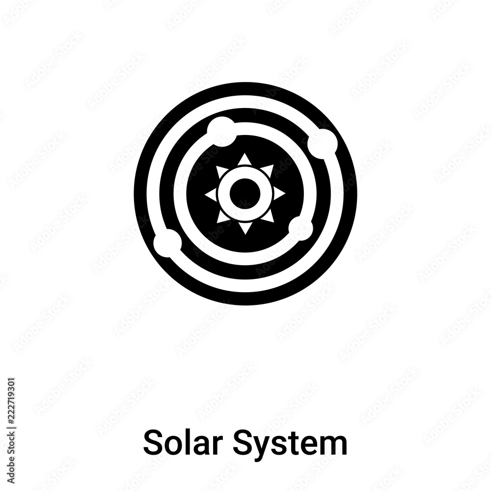 Solar System icon vector isolated on white background, logo concept of Solar System sign on transparent background, black filled symbol Solar System icon vector isolated on white background, logo concept of Solar System sign on transparent background, black filled symbol