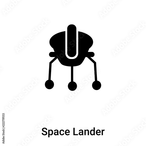 Space Lander icon vector isolated on white background, logo concept of Space Lander sign on transparent background, black filled symbol