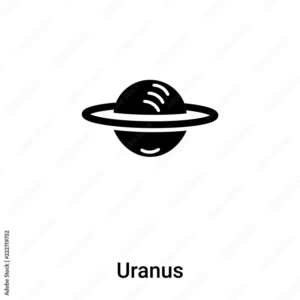 Uranus icon vector isolated on white background, logo concept of Uranus sign on transparent background, black filled symbol