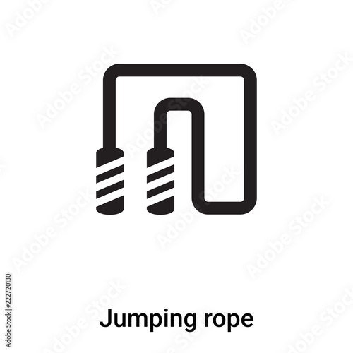 Jumping rope icon vector isolated on white background, logo concept of Jumping rope sign on transparent background, black filled symbol
