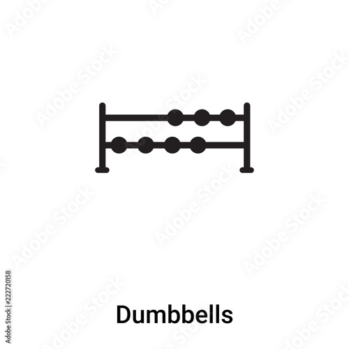 Dumbbells icon vector isolated on white background, logo concept of Dumbbells sign on transparent background, black filled symbol