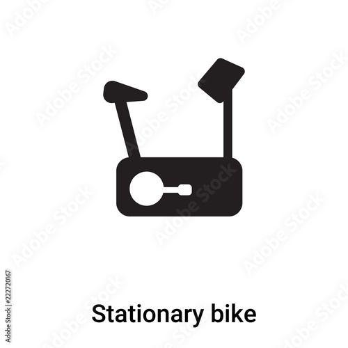 Stationary bike icon vector isolated on white background, logo concept of Stationary bike sign on transparent background, black filled symbol