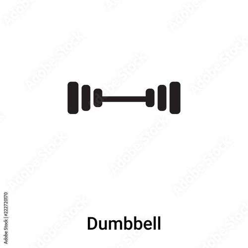 Dumbbell icon vector isolated on white background, logo concept of Dumbbell sign on transparent background, black filled symbol