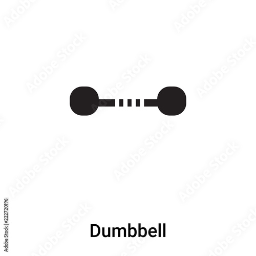 Dumbbell icon vector isolated on white background, logo concept of Dumbbell sign on transparent background, black filled symbol
