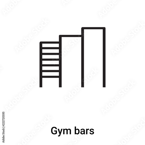 Gym bars icon vector isolated on white background, logo concept of Gym bars sign on transparent background, black filled symbol