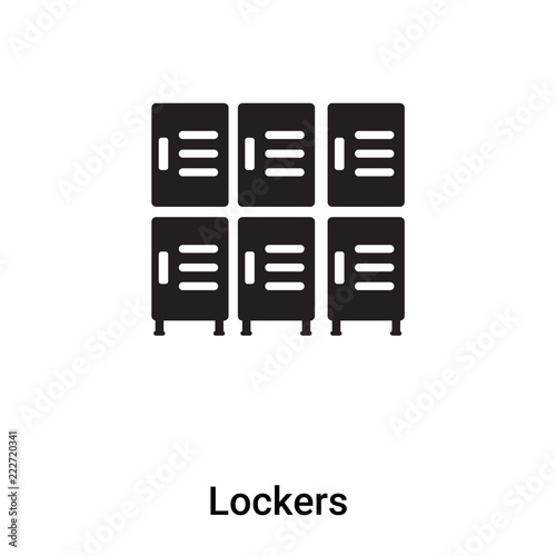 Lockers icon vector isolated on white background, logo concept of Lockers sign on transparent background, black filled symbol