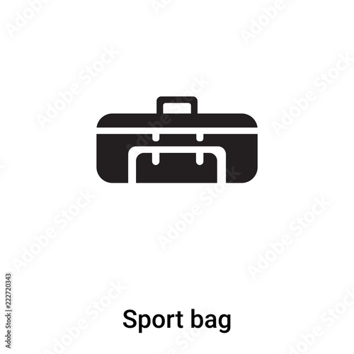 Sport bag icon vector isolated on white background, logo concept of Sport bag sign on transparent background, black filled symbol