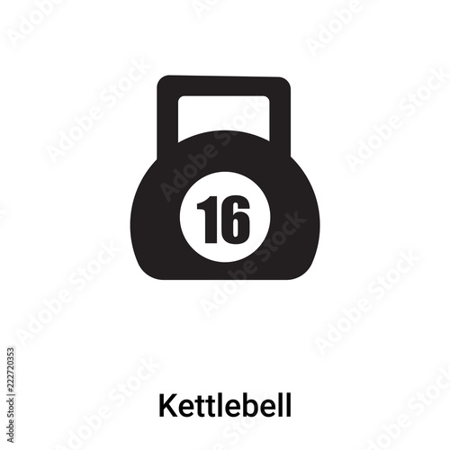 Kettlebell icon vector isolated on white background, logo concept of Kettlebell sign on transparent background, black filled symbol