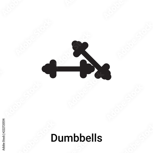 Dumbbells icon vector isolated on white background, logo concept of Dumbbells sign on transparent background, black filled symbol