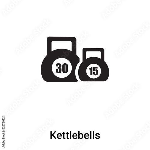 Kettlebells icon vector isolated on white background, logo concept of Kettlebells sign on transparent background, black filled symbol
