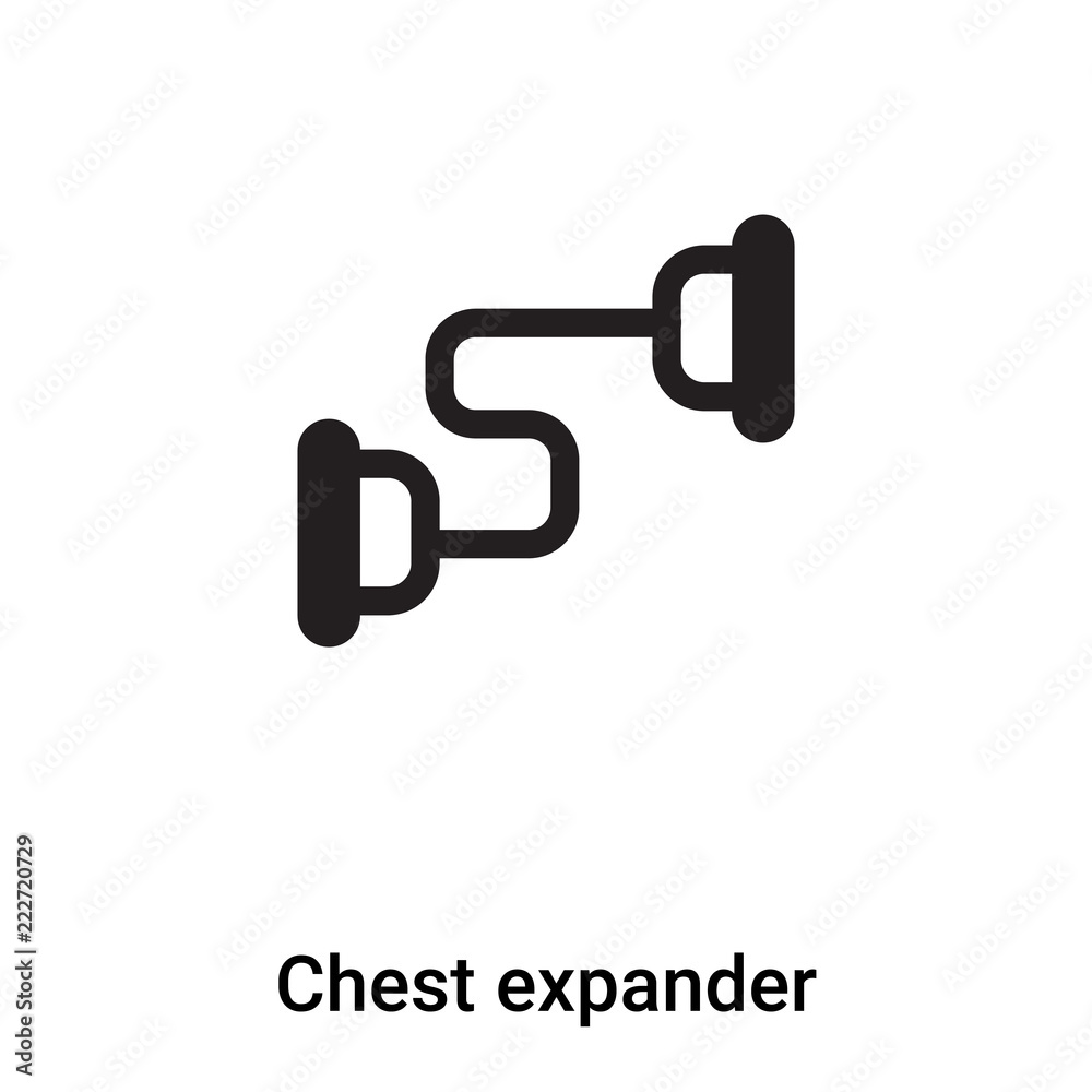 Chest expander icon vector isolated on white background, logo concept of Chest expander sign on transparent background, black filled symbol Chest expander icon vector isolated on white background, logo concept of Chest expander sign on transparent background, black filled symbol