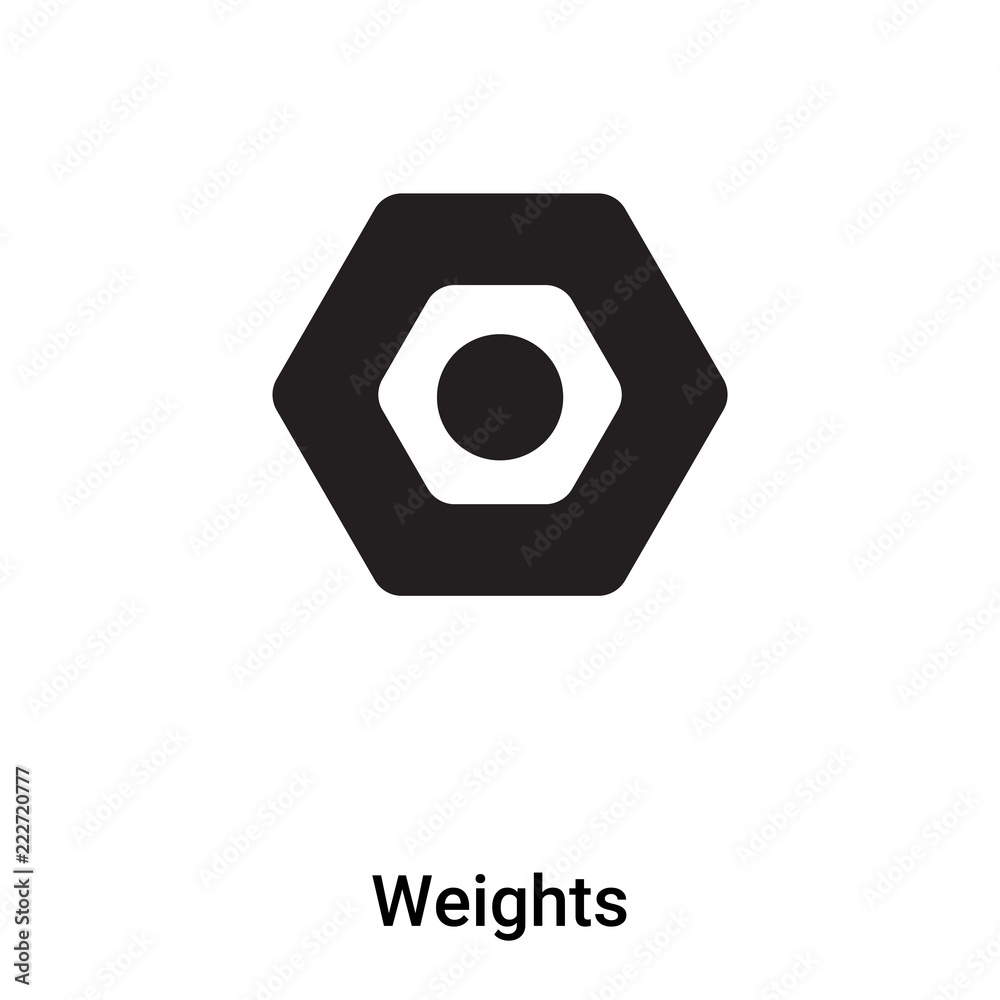 Weights icon vector isolated on white background, logo concept of Weights sign on transparent background, black filled symbol Weights icon vector isolated on white background, logo concept of Weights sign on transparent background, black filled symbol