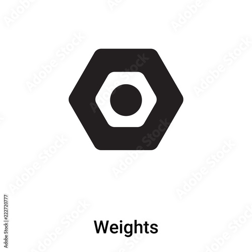 Weights icon vector isolated on white background, logo concept of Weights sign on transparent background, black filled symbol