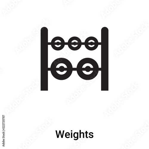 Weights icon vector isolated on white background, logo concept of Weights sign on transparent background, black filled symbol