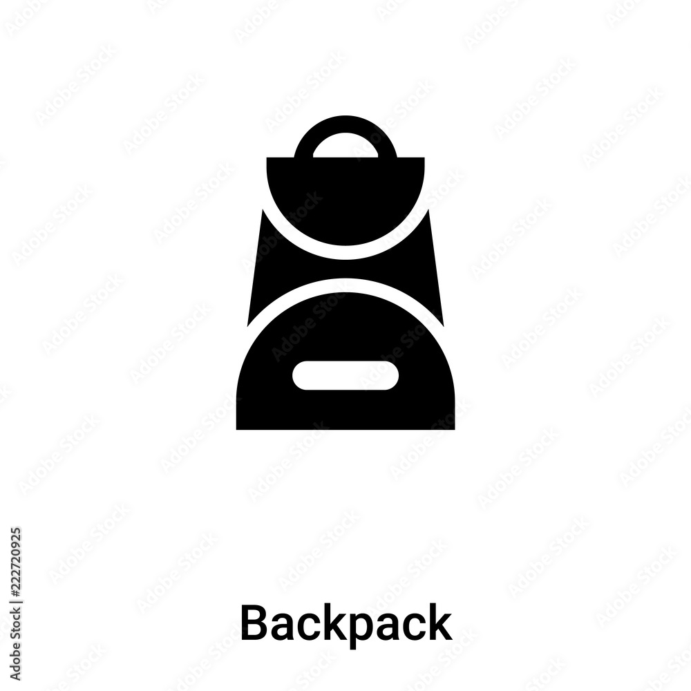 Backpack icon vector isolated on white background, logo concept of Backpack sign on transparent background, black filled symbol Backpack icon vector isolated on white background, logo concept of Backpack sign on transparent background, black filled symbol
