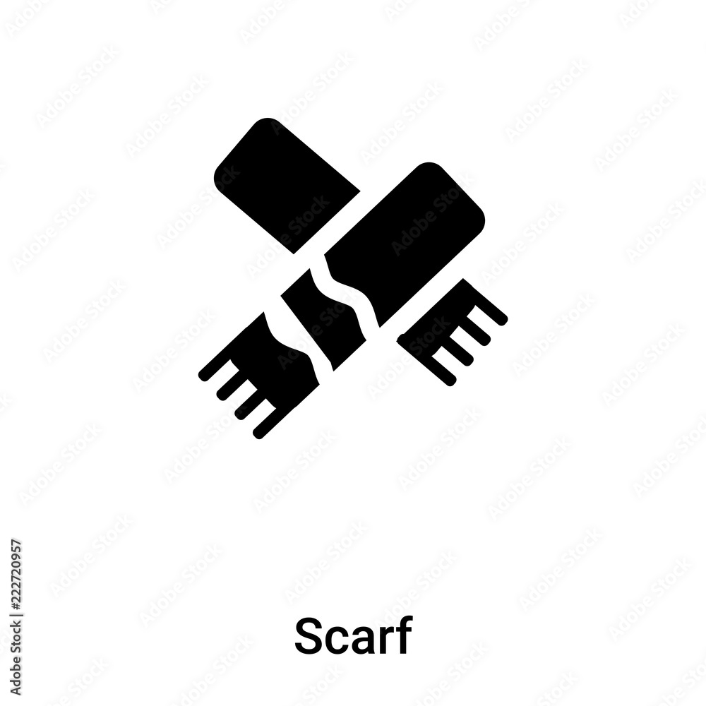 Scarf icon vector isolated on white background, logo concept of Scarf sign on transparent background, black filled symbol Scarf icon vector isolated on white background, logo concept of Scarf sign on transparent background, black filled symbol