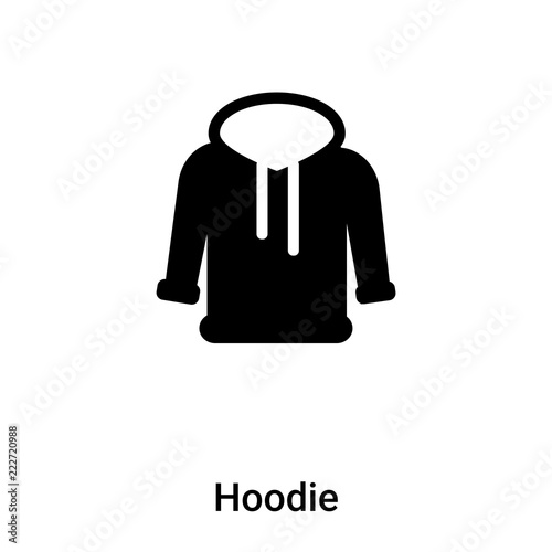 Hoodie icon vector isolated on white background, logo concept of Hoodie sign on transparent background, black filled symbol