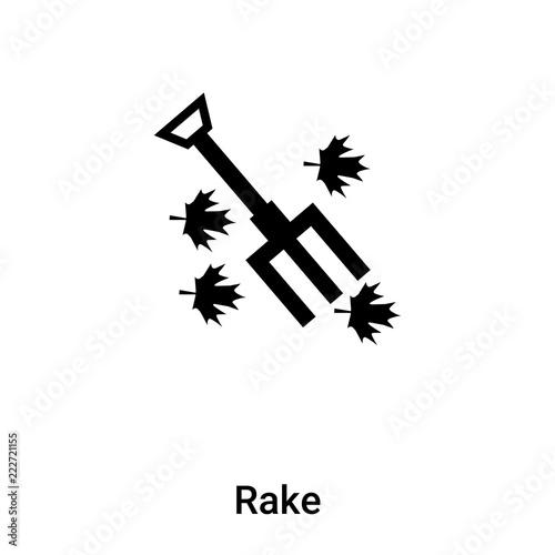 Rake icon vector isolated on white background, logo concept of Rake sign on transparent background, black filled symbol