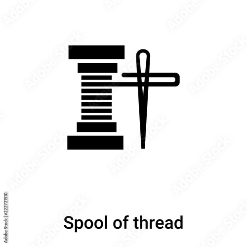 Spool of thread icon vector isolated on white background, logo concept of Spool of thread sign on transparent background, black filled symbol