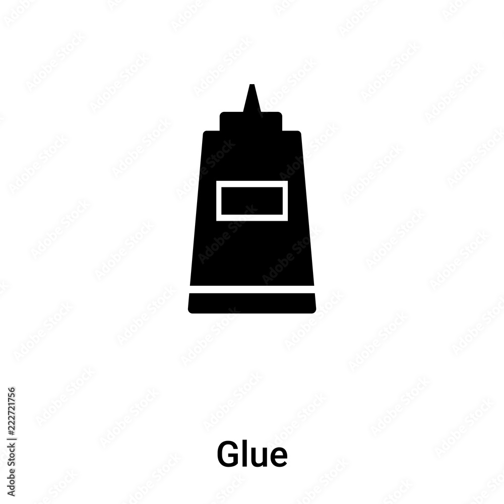 Glue icon vector isolated on white background, logo concept of Glue sign on transparent background, black filled symbol Glue icon vector isolated on white background, logo concept of Glue sign on transparent background, black filled symbol