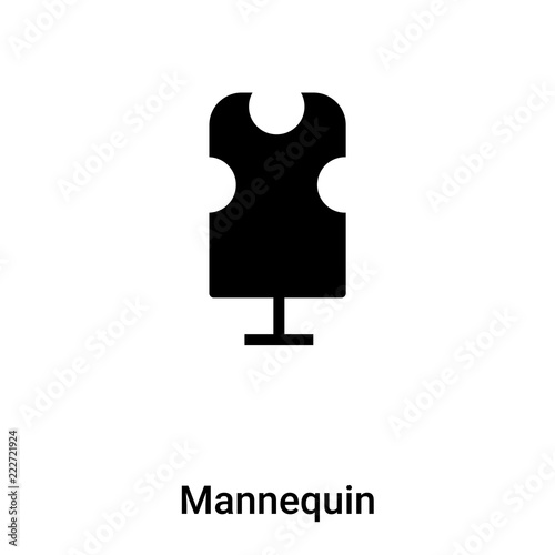 Mannequin icon vector isolated on white background, logo concept of Mannequin sign on transparent background, black filled symbol