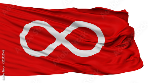 Metis Red Indian Flag, Isolated On White Background, 3D Rendering