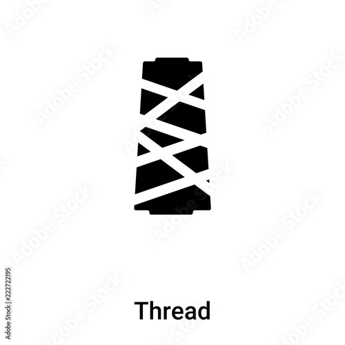 Thread icon vector isolated on white background  logo concept of Thread sign on transparent background  black filled symbol