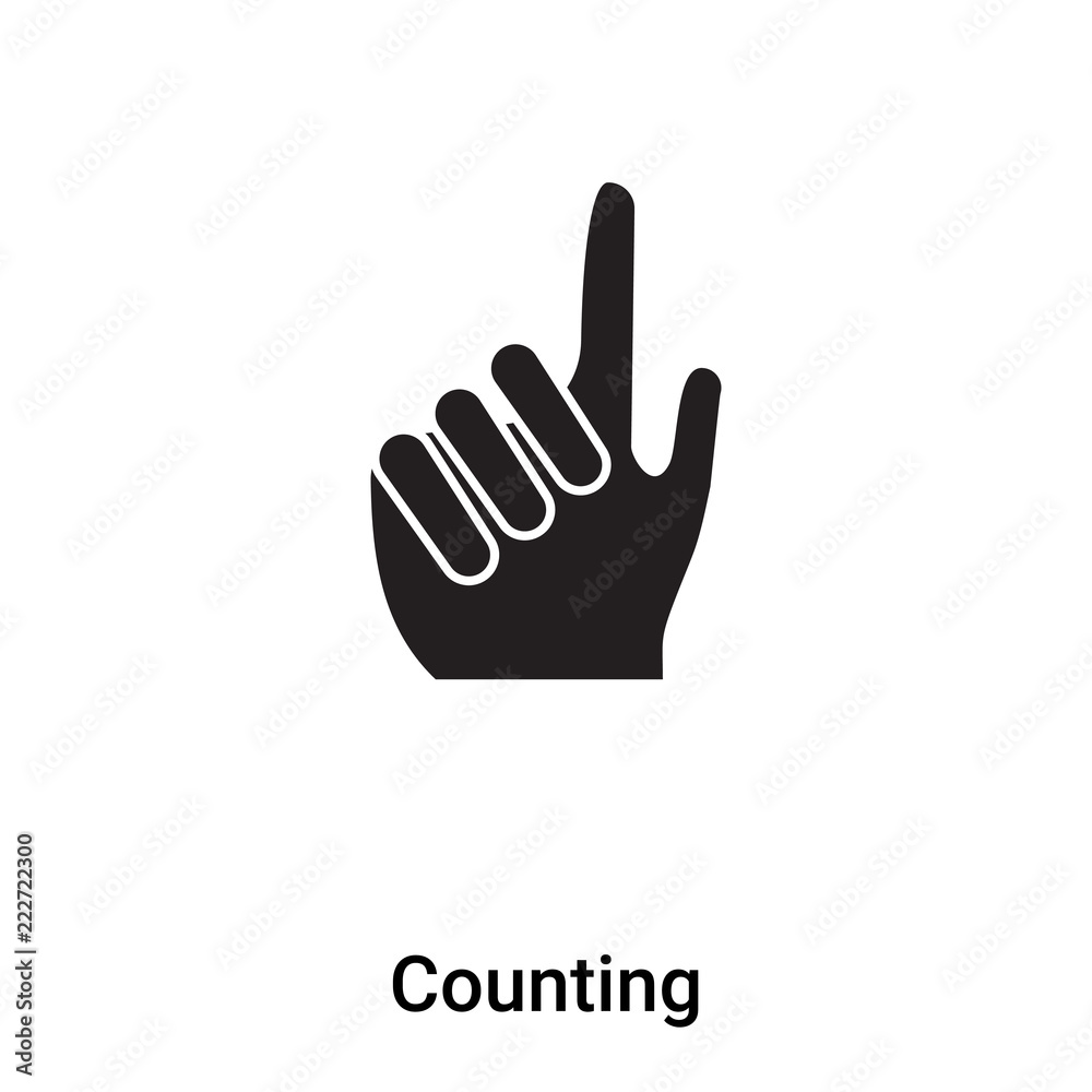 Counting icon vector isolated on white background, logo concept of Counting sign on transparent background, black filled symbol Counting icon vector isolated on white background, logo concept of Counting sign on transparent background, black filled symbol